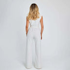 Women's Sleeveless Wrap Jumpsuit with Waist Tie 2