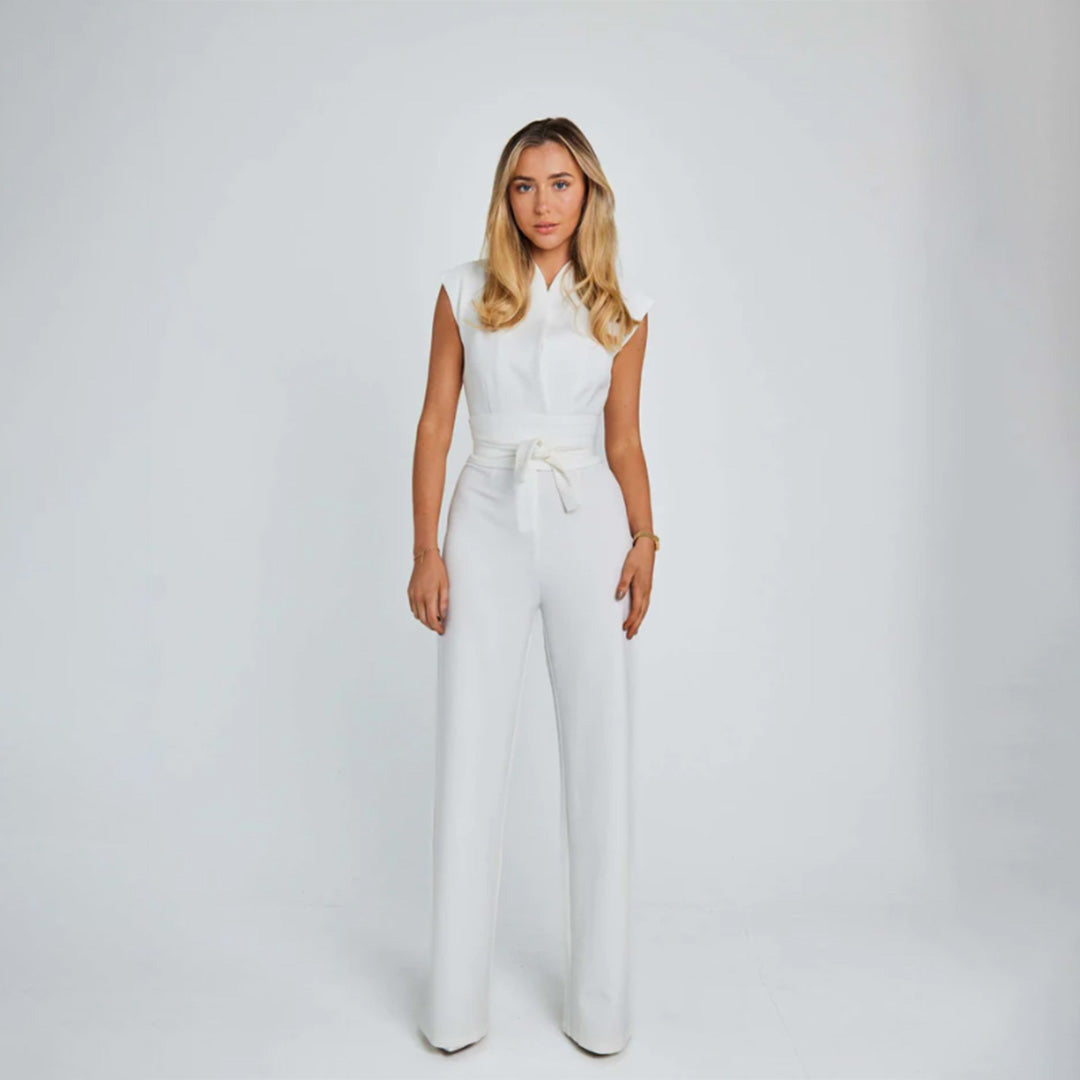 Women's Sleeveless Wrap Jumpsuit with Waist Tie 3
