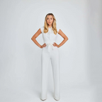 Women's Sleeveless Wrap Jumpsuit with Waist Tie 4