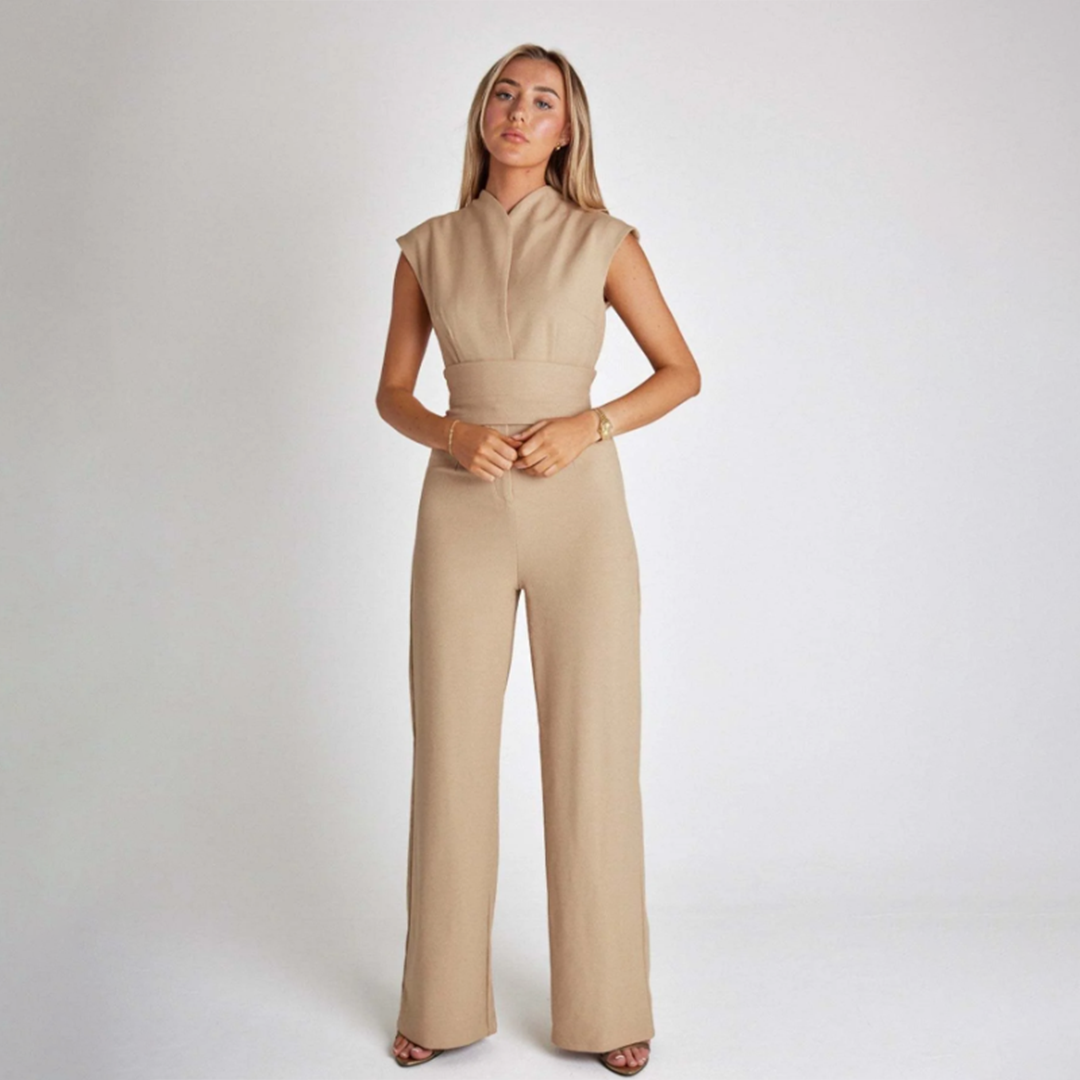 Women's Sleeveless Wrap Jumpsuit with Waist Tie 5