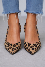 Women's Slingback Pointed Toe Heels with Leopard Print Pattern 2