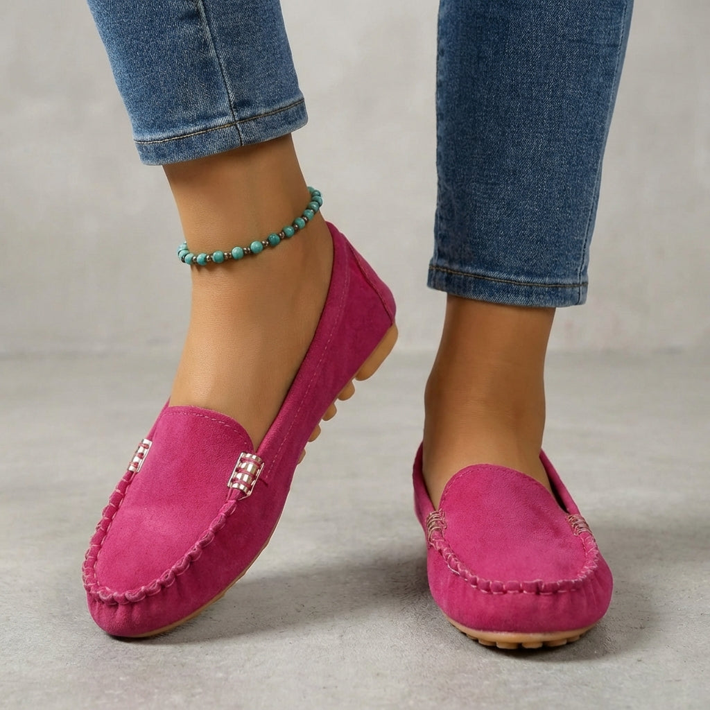Women's Slip-On Driving Moccasins with Metallic Trim 2