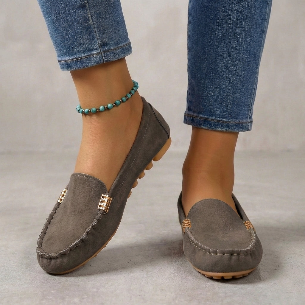 Women's Slip-On Driving Moccasins with Metallic Trim 3