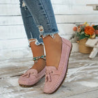 Women's Slip-On Flat Loafers with Bow Detail and Moccasin Stitching 12