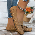 Women's Slip-On Flat Loafers with Bow Detail and Moccasin Stitching 15