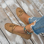 Women's Slip-On Flat Loafers with Bow Detail and Moccasin Stitching 16