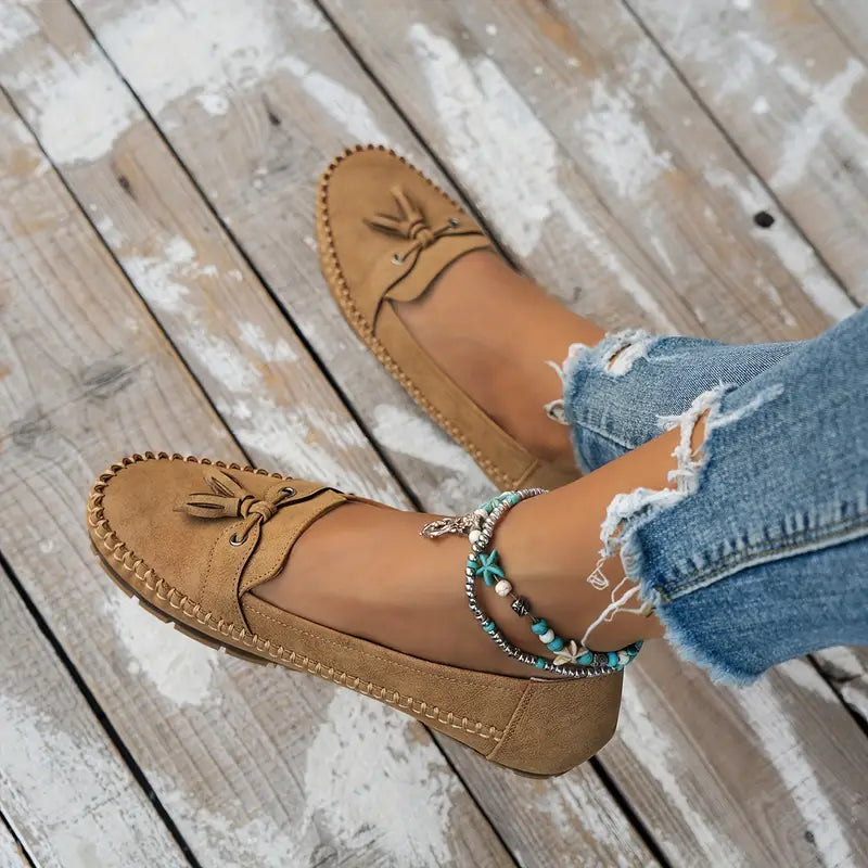 Women's Slip-On Flat Loafers with Bow Detail and Moccasin Stitching 16