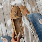 Women's Slip-On Flat Loafers with Bow Detail and Moccasin Stitching 17