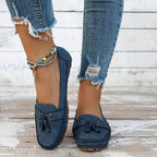 Women's Slip-On Flat Loafers with Bow Detail and Moccasin Stitching 3
