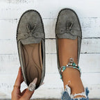 Women's Slip-On Flat Loafers with Bow Detail and Moccasin Stitching 6