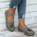 Women's Slip-On Flat Loafers with Bow Detail and Moccasin Stitching 9