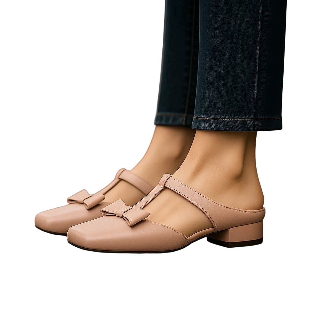 Women's Slip-On Leather Mules with Cushioned Footbed 3