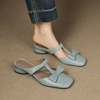 Women's Slip-On Leather Mules with Cushioned Footbed 5