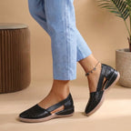 Women's Slip-On Loafers with Cut-Out Perforations 1