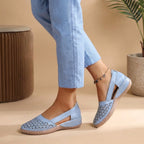 Women's Slip-On Loafers with Cut-Out Perforations 2
