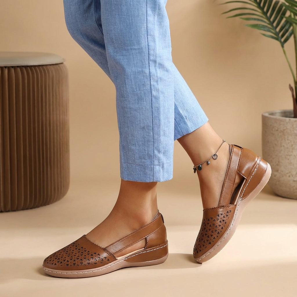 Women's Slip-On Loafers with Cut-Out Perforations 3