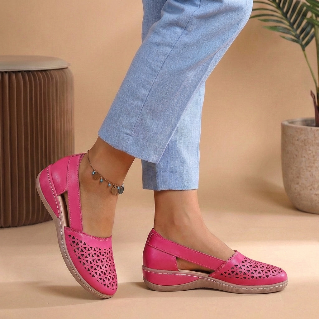 Women's Slip-On Loafers with Cut-Out Perforations 6