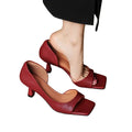 Women's Square Toe Block Heel Pumps with Cushioned Insole 1