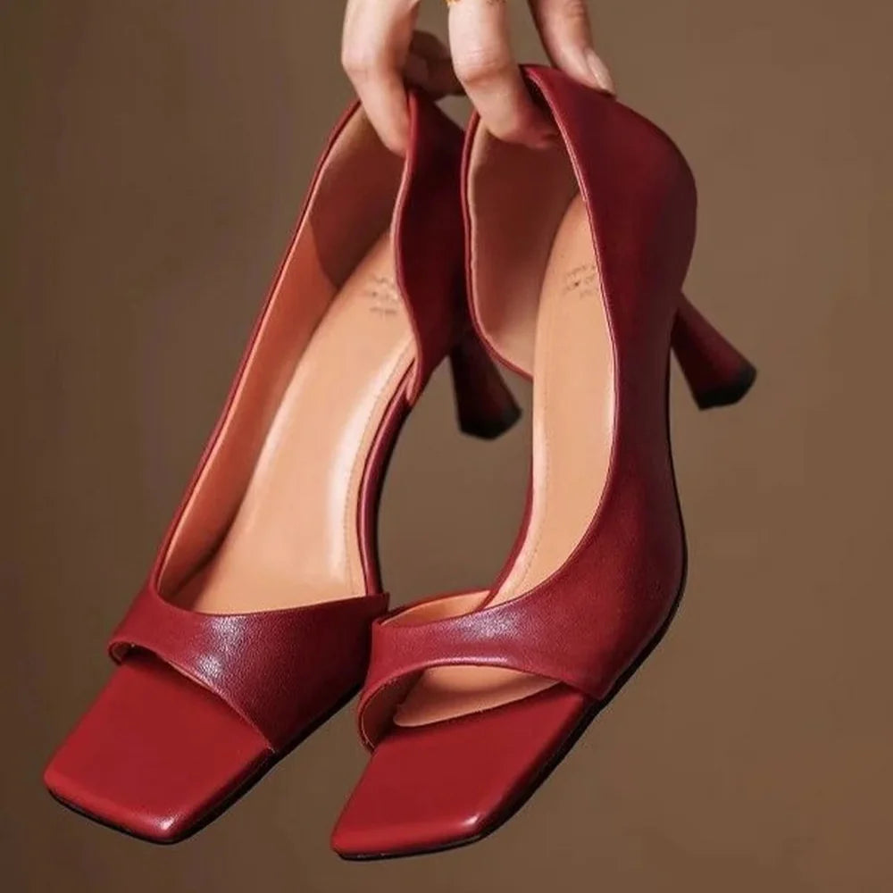 Women's Square Toe Block Heel Pumps with Cushioned Insole 6
