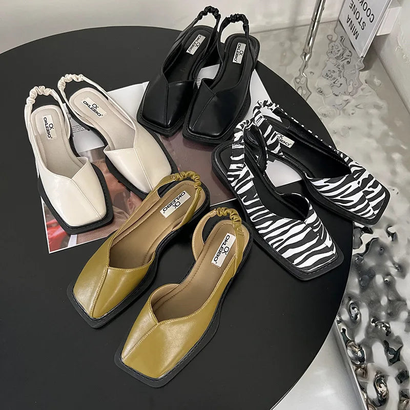 Women's Square Toe Slingback Sandals with Adjustable Strap 3