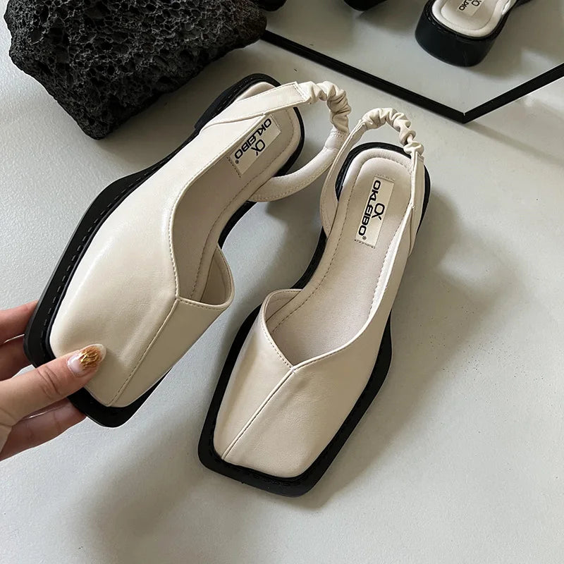 Women's Square Toe Slingback Sandals with Adjustable Strap 6