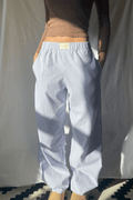 Women's Straight Leg Trousers with Elastic Waistband and Side Pockets 1