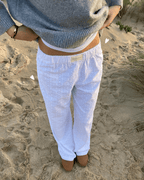 Women's Straight Leg Trousers with Elastic Waistband and Side Pockets 3