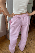 Women's Straight Leg Trousers with Elastic Waistband and Side Pockets 6
