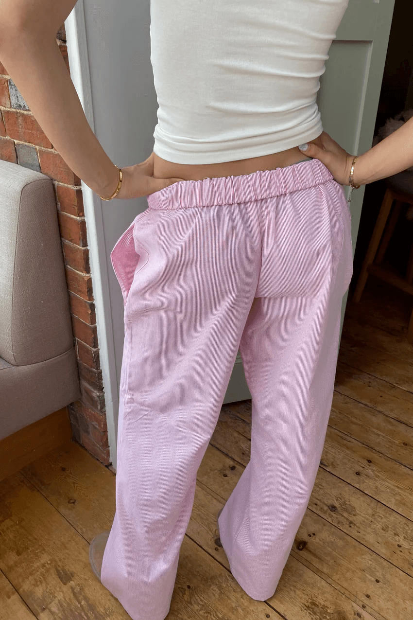 Women's Straight Leg Trousers with Elastic Waistband and Side Pockets 6