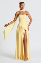 Women's Strapless Maxi Dress with Front Slit 3