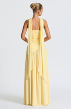 Women's Strapless Maxi Dress with Front Slit 4