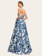 Women's Strapless Maxi Dress with Straight Neckline 2