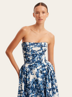 Women's Strapless Maxi Dress with Straight Neckline 3