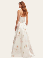 Women's Strapless Maxi Dress with Straight Neckline 8