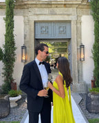 Women's Strapless Pleated Maxi Dress in Yellow 5