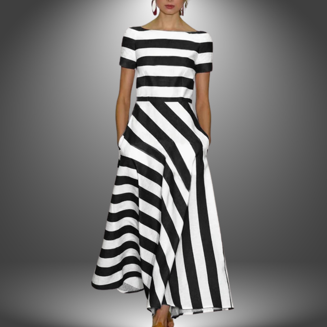 Women's Striped Maxi Dress with Side Pockets 3