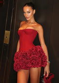 Women's Structured Corset Mini Dress with Voluminous Skirt 7