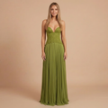 Women's Sweetheart Neckline Pleated Maxi Dress with Lace-Up Back 1