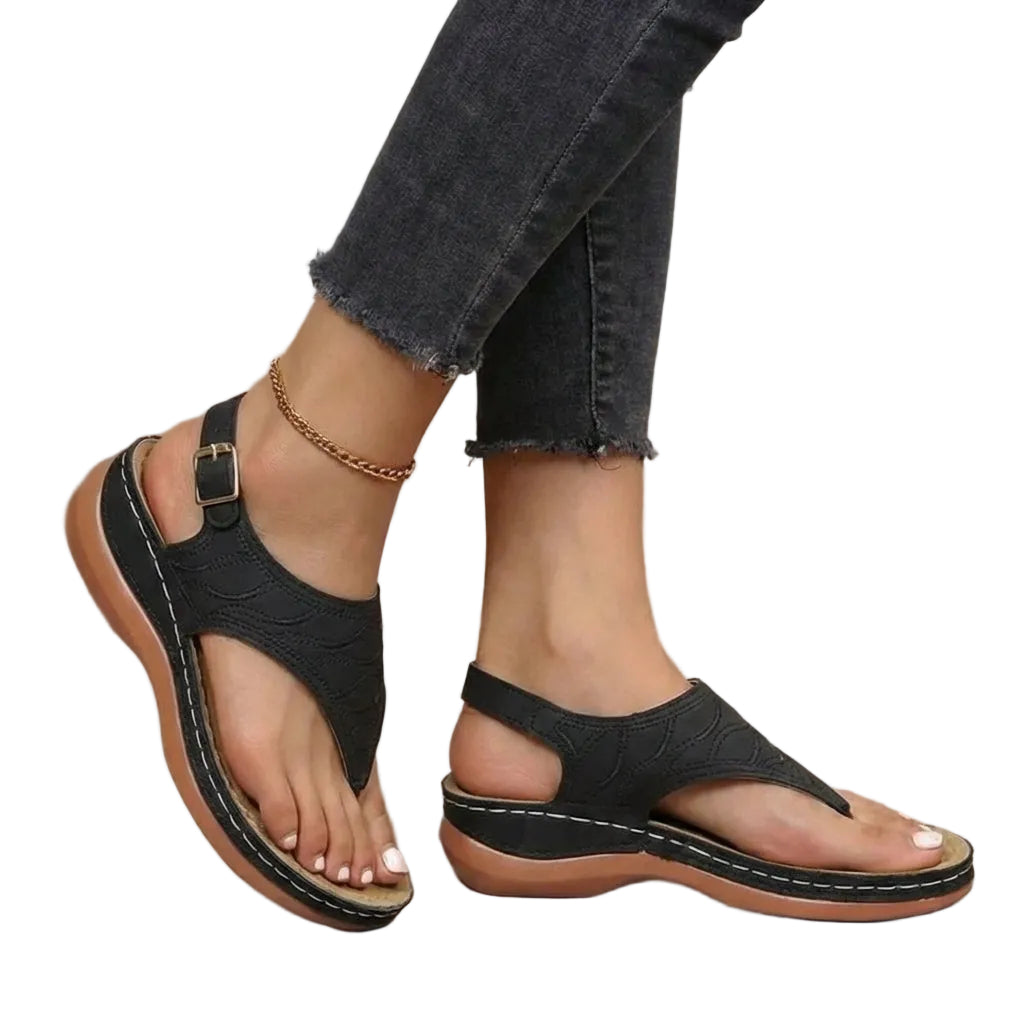 Women's Thong Sandals with Contoured Footbed and Adjustable Ankle Strap 2