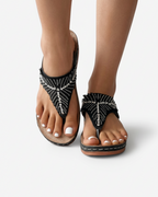 Women's Thong Sandals with Rhinestone Embellished Strap 1
