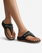 Women's Thong Sandals with Rhinestone Embellished Strap 5