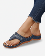 Women's Thong Sandals with Rhinestone Embellished Strap 8