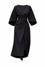 Women's Three-Quarter Sleeve Wrap Dress with Wide Belt 3