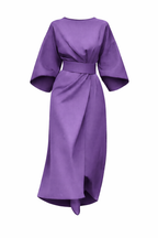 Women's Three-Quarter Sleeve Wrap Dress with Wide Belt 7