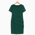 Women's Tiered Chiffon Midi Dress with Layered Hem 6