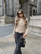 Women's Tweed Blazer with Tailored Fit and Structured Design 4