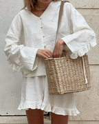 Women's Two-Piece Co-Ord Set with Blouse and High-Waist Shorts 1