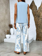 Women's Two Piece Set Sleeveless Top and Wide Leg Pants 3