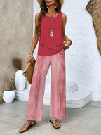Women's Two Piece Set Sleeveless Top and Wide Leg Pants 4