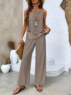 Women's Two Piece Set Sleeveless Top and Wide Leg Pants 8